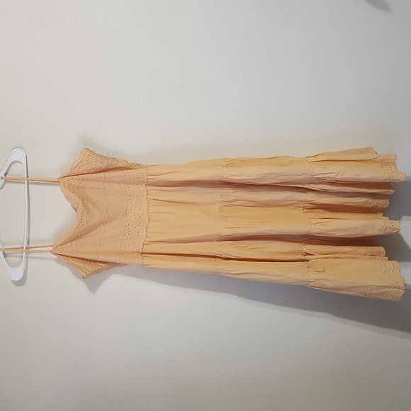 New American Eagle Orange Scalloped Midi Dress Size XL - Picture 5 of 11